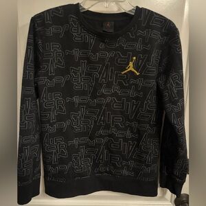 Michael Jordan Boys Black Crewneck Sweater with Gold Jumpman